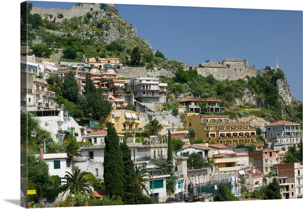 ITALY-Sicily-TAORMINA:.Houses on Hillside... Walter Bibikow 2005
