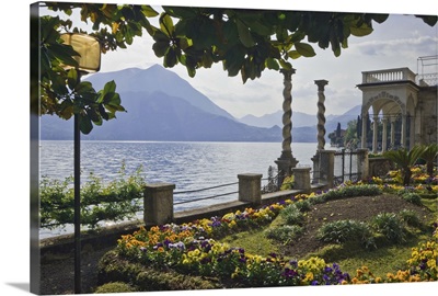 Italy, Varenna. A villa on shore of Lake Como