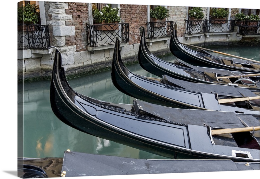 Italy, Venice, Gondolas.