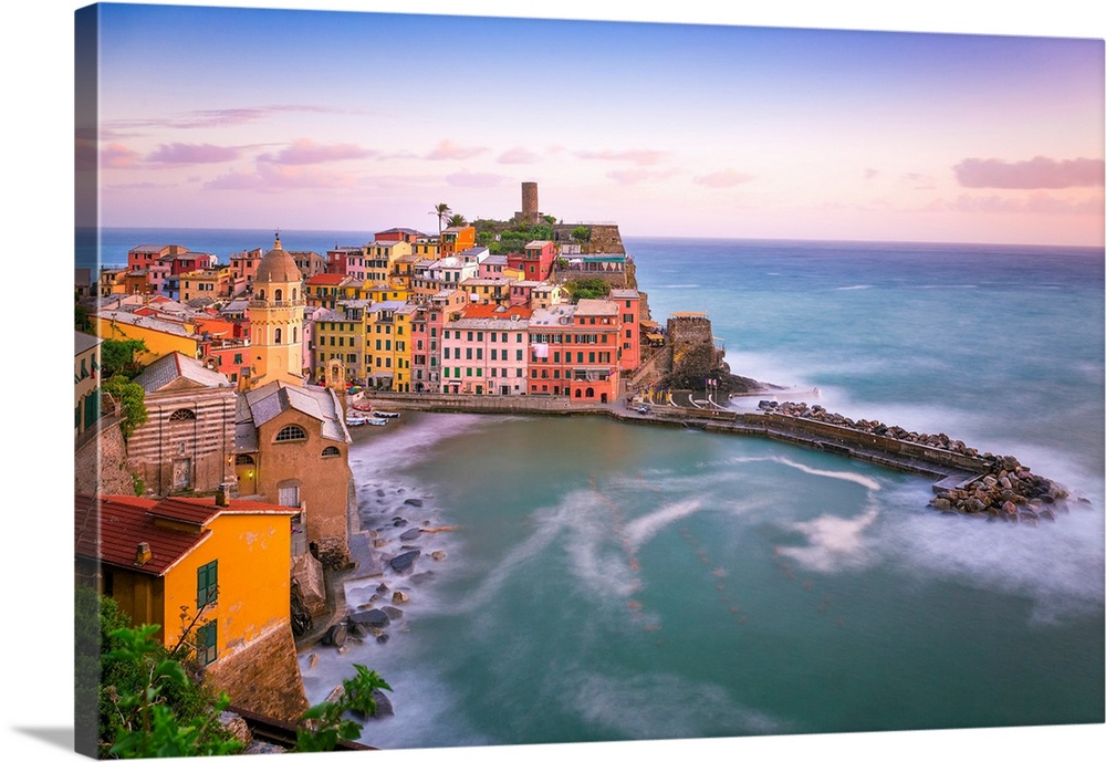 Italy, Vernazza. Overview of coastal town. Credit: Jim Nilsen