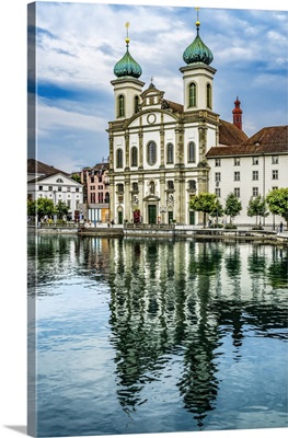 Jesuit Church Inner Harbor Reflection, Lucerne, Switzerland