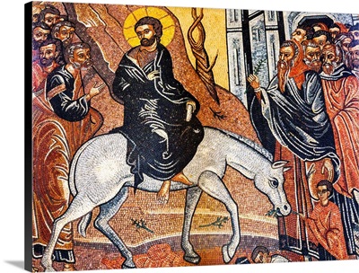 Jesus Christ Palm Sunday Donkey Mosaic Saint George's Church Madaba Jordan