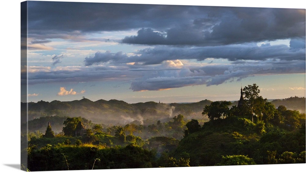 Jungle in sunset mist, Mrauk-U, Rakhine State, Myanmar