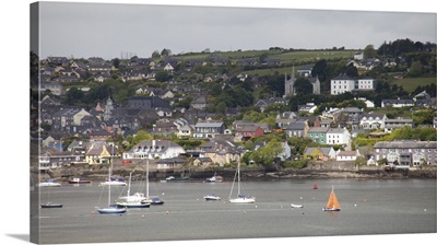 Kinsale, Ireland. With colorful homes on the hillside and boats in the water