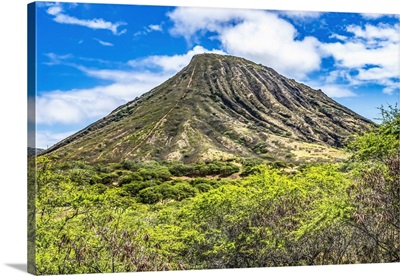 Koko Crater, Honolulu, Oahu, Hawaii, Hiking Trail Over Railroad Tracks To Summit