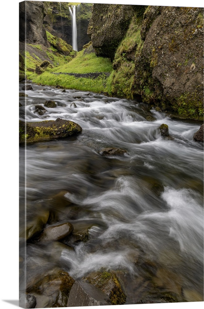 Kvernufoss Waterfall in Iceland.