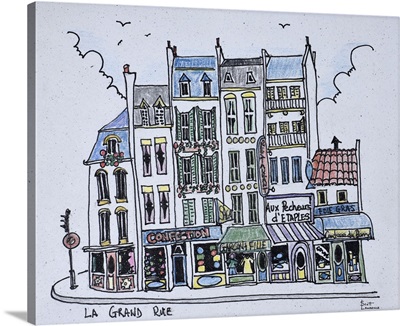 La Grand Rue through old town, Boulogne-Sur-Mer, France