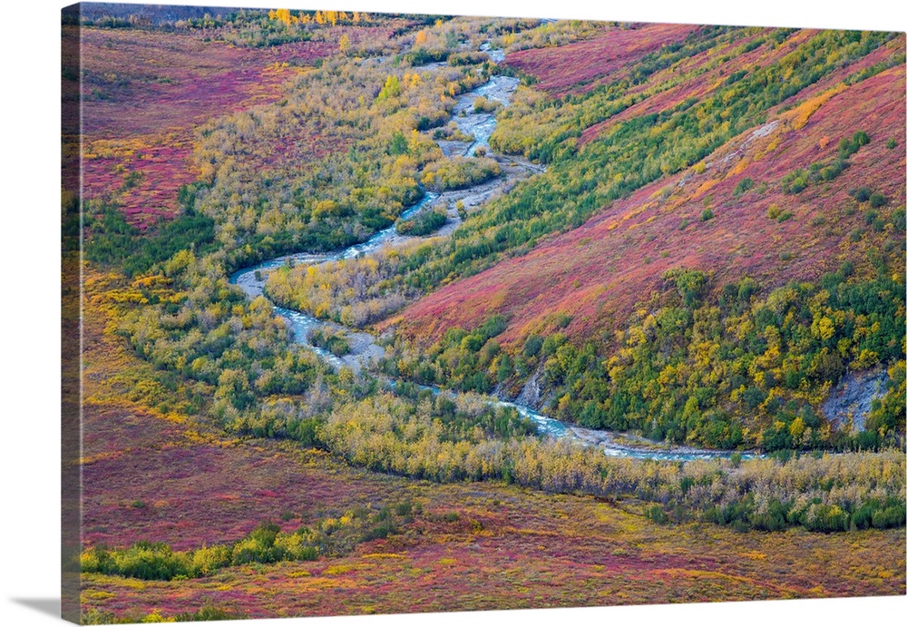 USA, Alaska, Brooks Range. Landscape of tundra and Dietrich River.