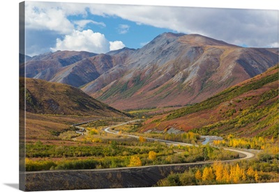 Landscape With Trans-Alaska Pipeline And Highway, Brooks Range, Alaska