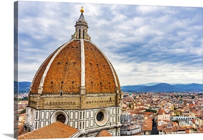 Large Dome Golden Cross, Duomo Cathedral, Florence, Italy