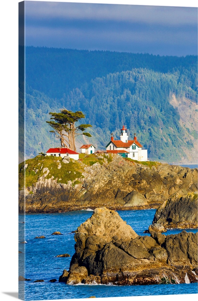 United States, California, Crescent City, Lighthouse and Harbor.