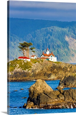 Lighthouse And Harbor, Crescent City, California