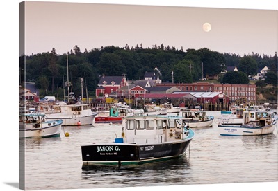 Lobster and fishing boats in the harbor in Bernard, Maine