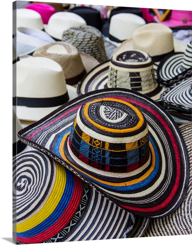 South America, Colombia, Cartagena, Local crafts for sale in the old walled city of historic Cartagena, Colombia. .