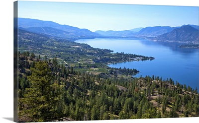 Looking down onto Okanangan Lake near Penticton, British Columbia, Canada