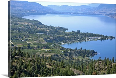 Looking down onto Okanangan Lake near Penticton, British Columbia, Canada
