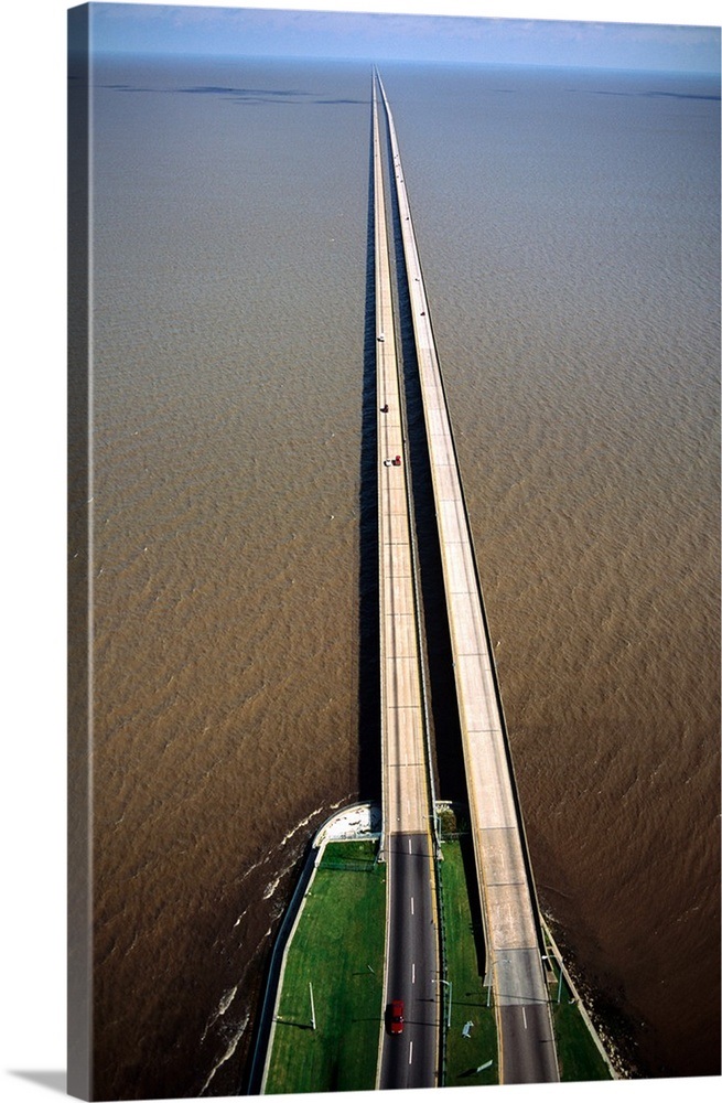 Louisiana, New Orleans. Lake Pontchartrain causeway Wall Art, Canvas ...