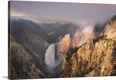 Lower Falls At Sunrise From Artist Point, Yellowstone National Park, Wyoming