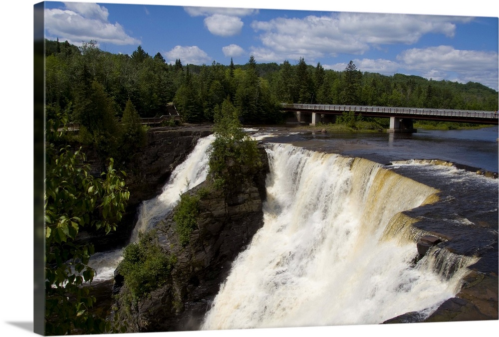 Beautiful Kakabeka Falls near Thunder Bay Ontario Canada with falls flowing water