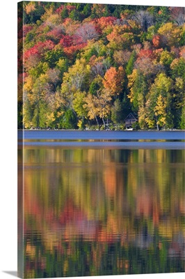 Maine, Acadia National Park. Fall foliage and lake, Acadia National Park, Maine
