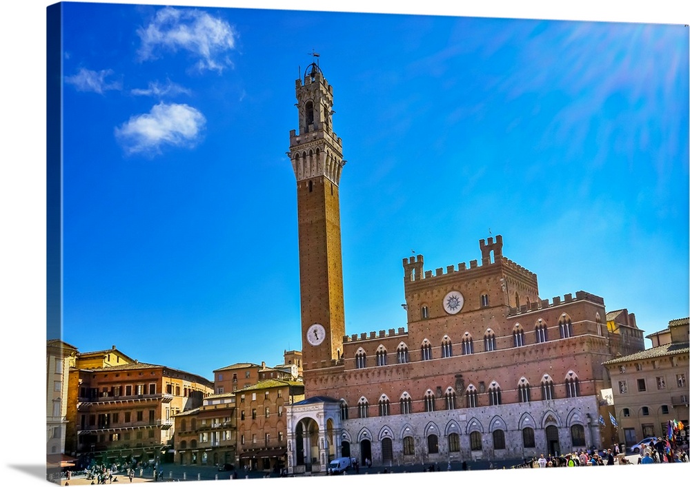 Mangia Tower Piazza del Campo, Tuscany, Siena, Italy.