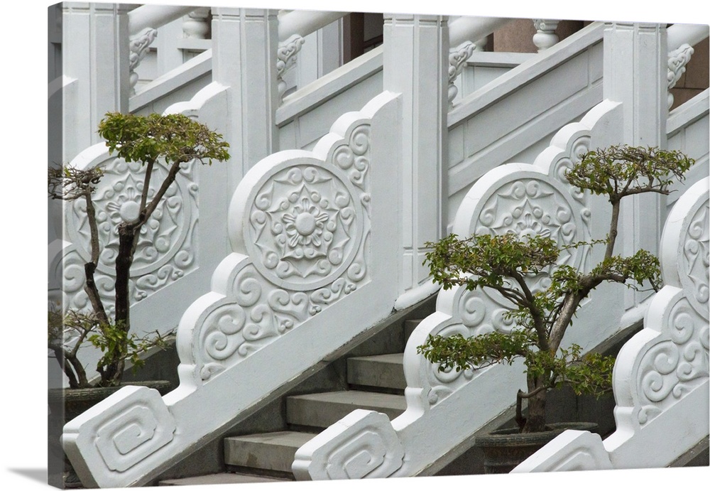 Marble railings in Confucius Temple, Taichung, Taiwan