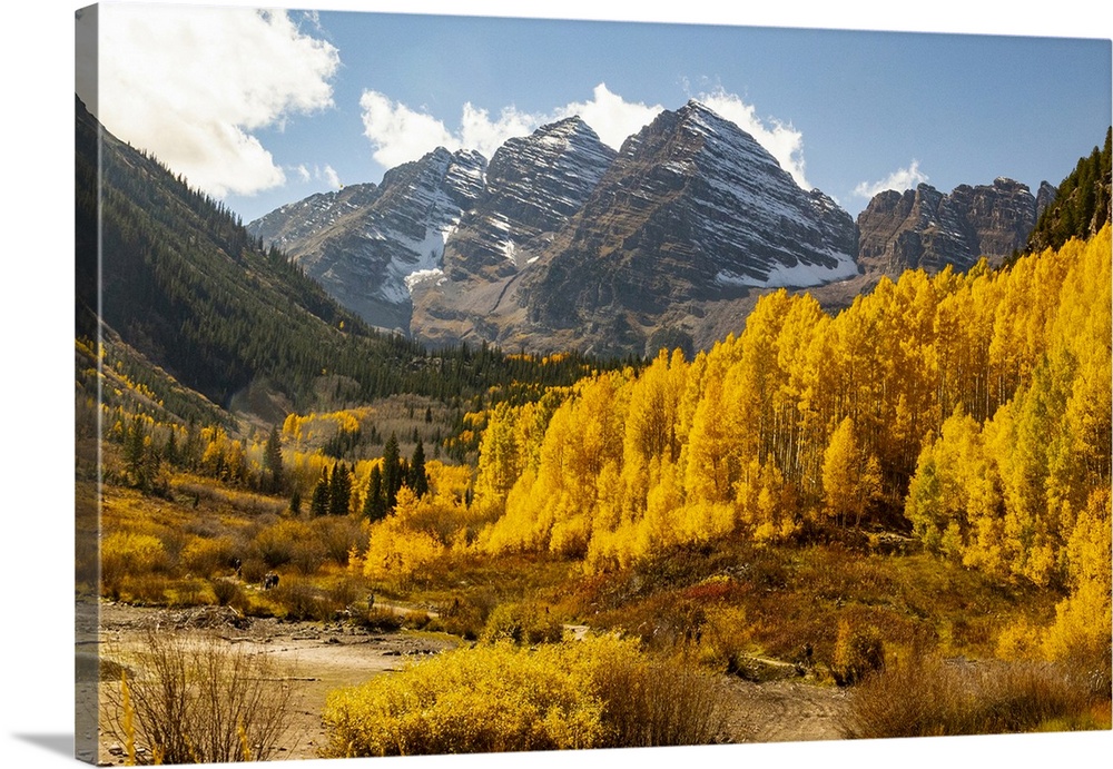 Maroon Bells-Snowmass Wilderness in Aspen, Colorado in autumn. United States, Colorado.