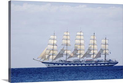 Martinique, French West Indies, Sailing cruise ship of Star Clippers line