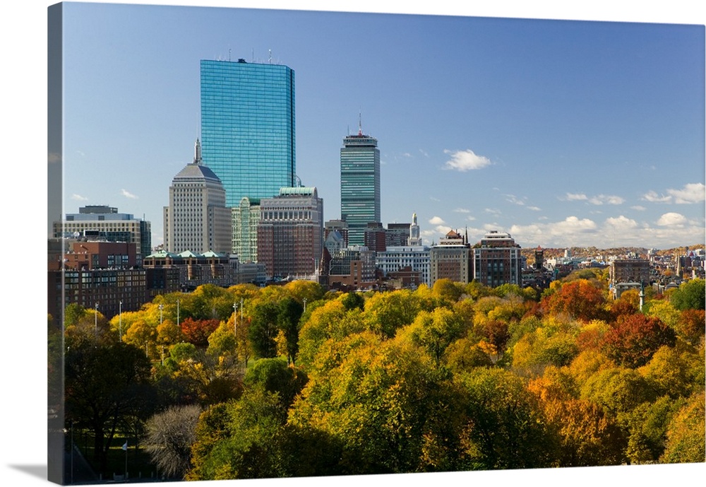 USA-Massachusetts-Boston:.Office Buildings of the Back Bay and Boston Common/ Autumn... Walter Bibikow 2004