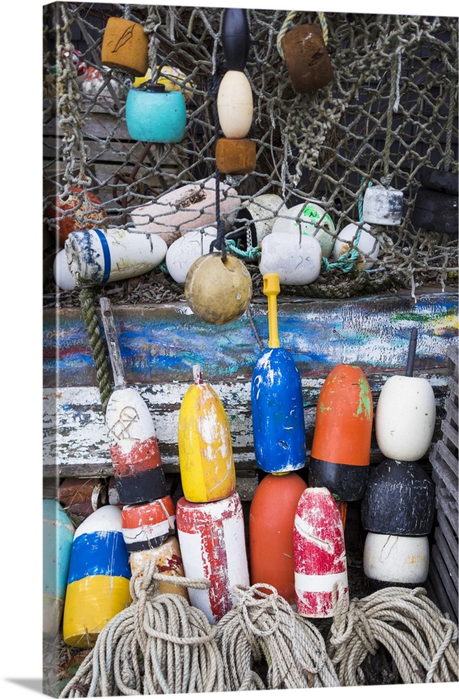 USA, Massachusetts, Cape Ann, Rockport, lobster buoys