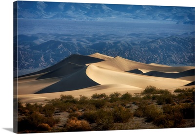 Mesquite Sand Dunes with Grapevine Mountains in the Background, Death Valley, California