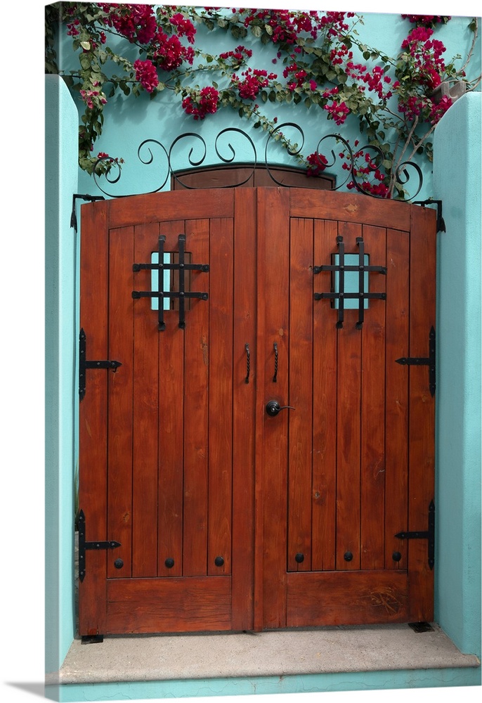 Mexico, Baja California Sur. Loreto Bay, front door to a home.