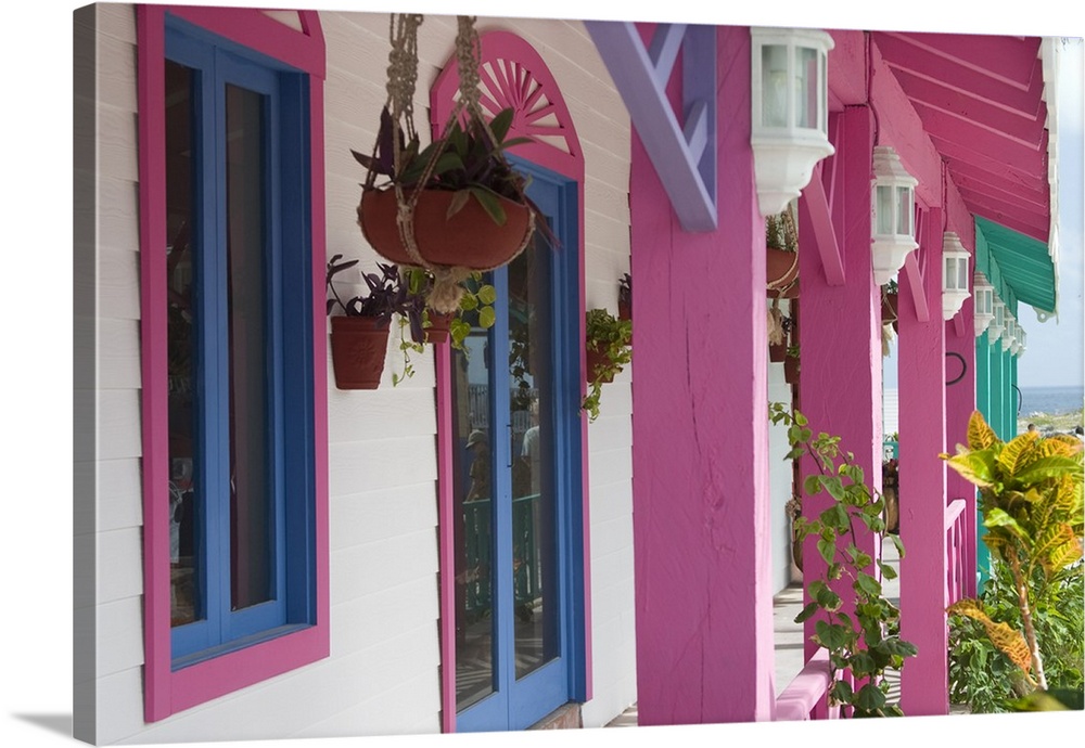 Mexico, Yucatan, Isla Mujeres (Island of Women), colorful shops.