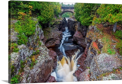 Minnesota, Temperance River State Park, Temperance River, gorge and waterfall