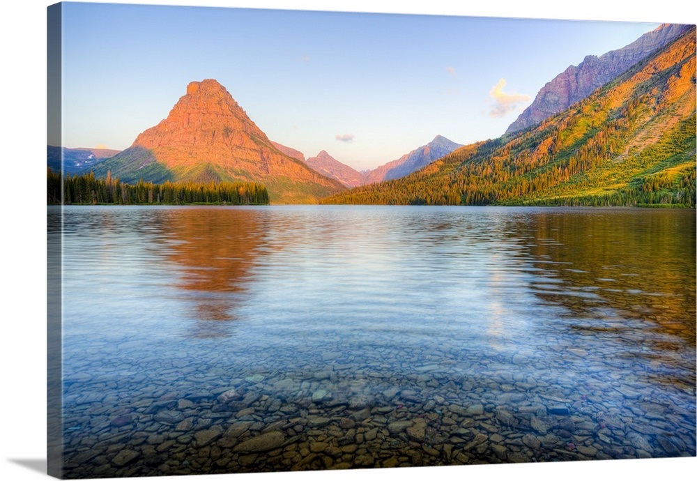 Montana, Glacier National Park, Two Medicine Lake and Sinopah Mountain ...