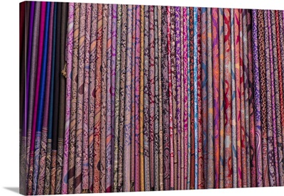 Morocco, Marrakech, Jemma El Efna, Souk, scarves for sale