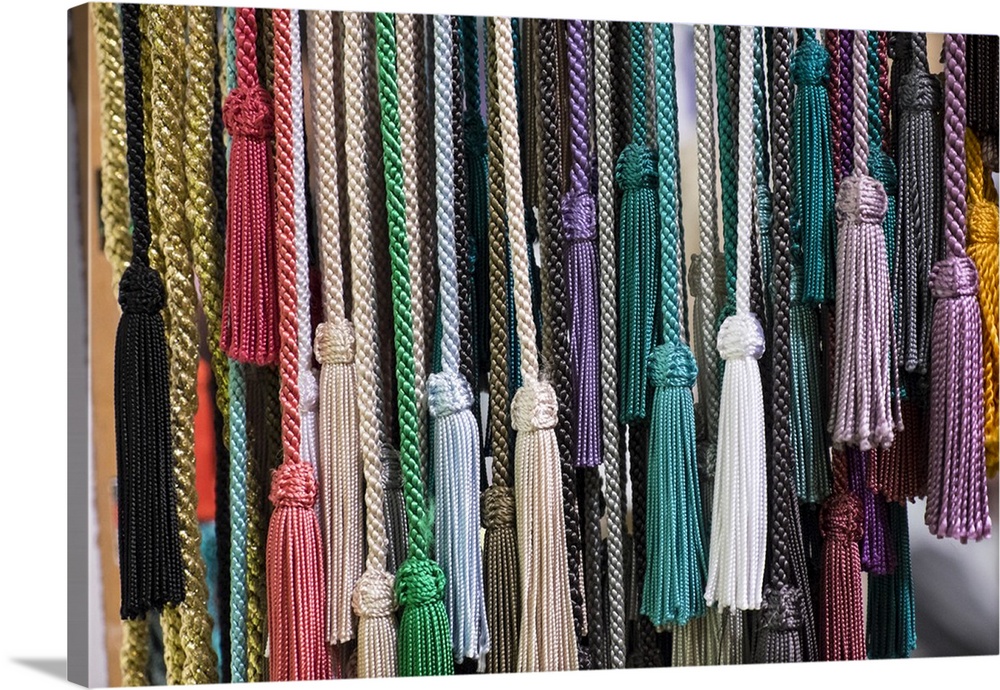 Morocco, Marrakech. Jemna El Efna. Thread tassels..