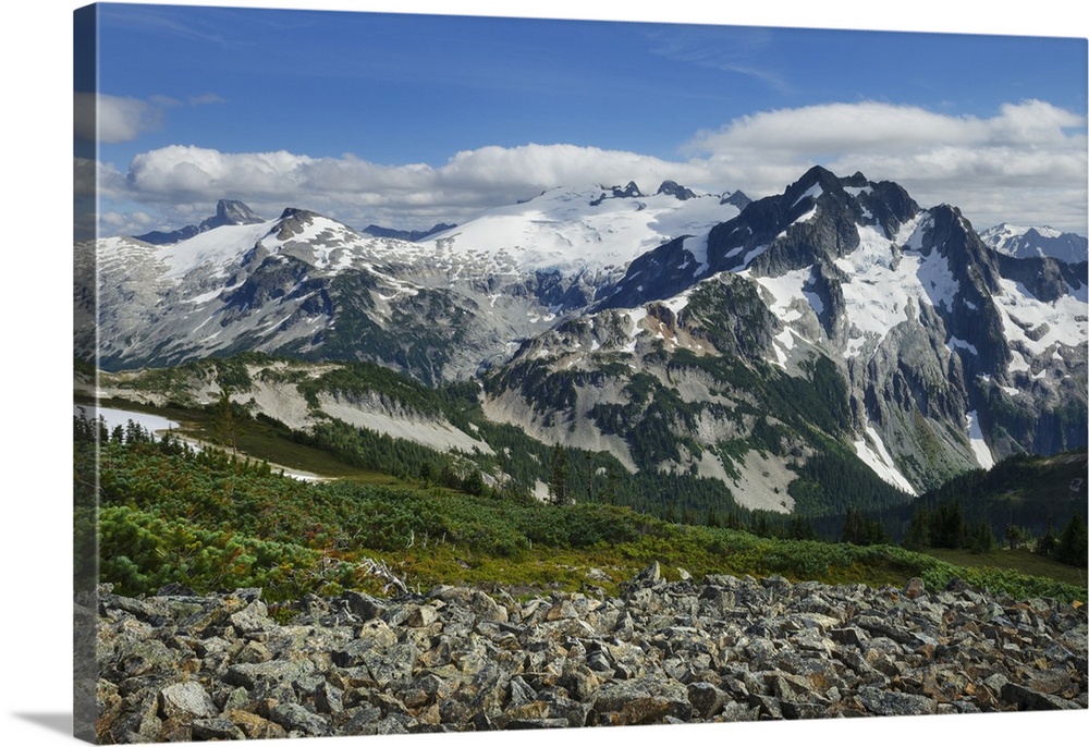 Mount Challenger and Whatcom Peak seen from Tapto Lake, North Cascades National Park