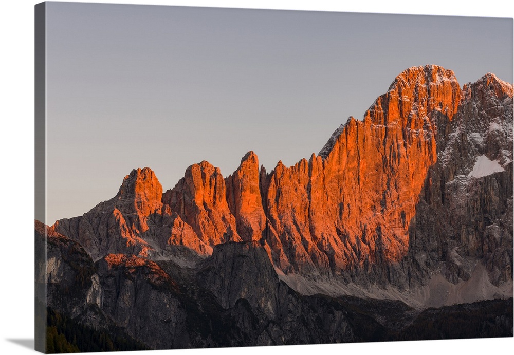 Mount Civetta in the Veneto. La Civetta is one of the icons of the Dolomites. The Dolomites of the Veneto are part of the ...
