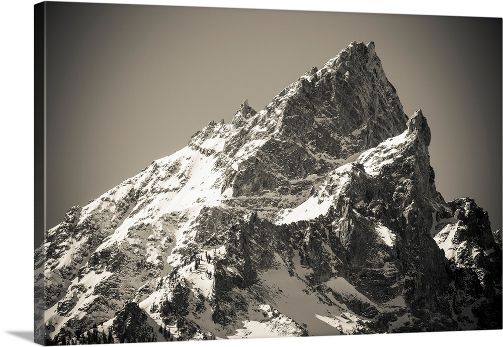 Mount Teewinot in winter, Grand Teton National Park, Wyoming USA