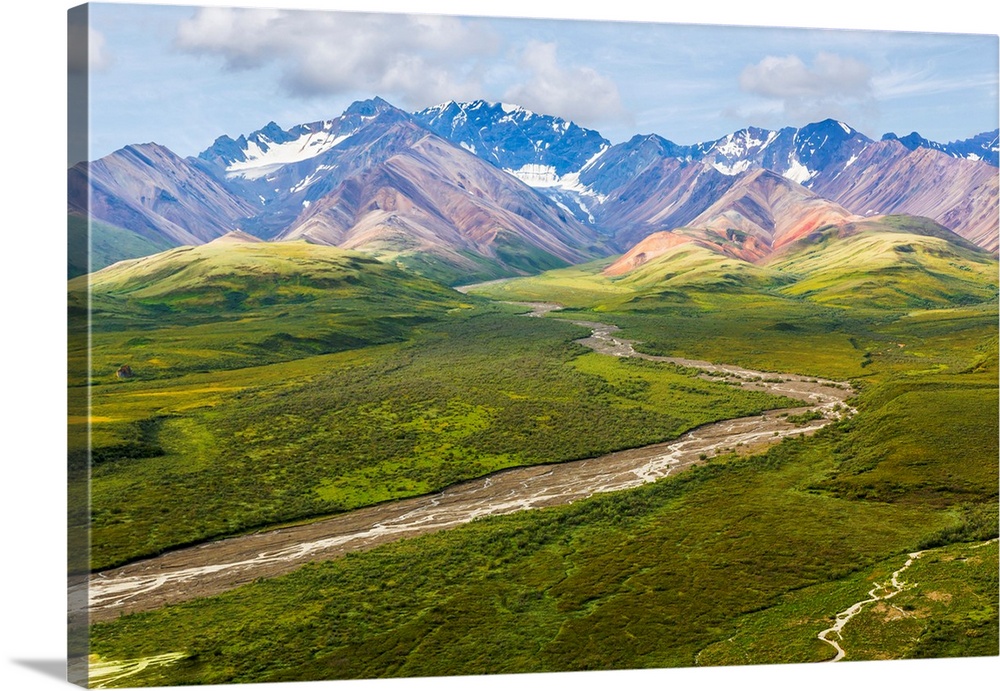 USA, Alaska, Denali National Park. Mountain landscape with Polychrome Pass.