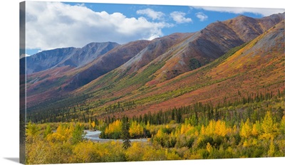 Mountain Landscape With Stream, Brooks Range, Alaska