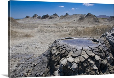 Mud volcanoes in Qobustan near Baku Azerbaijan