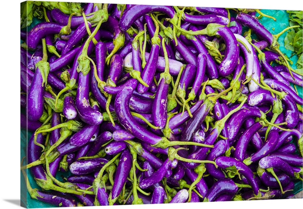 Myanmar. Mandalay. Eggplant for sale in the market.