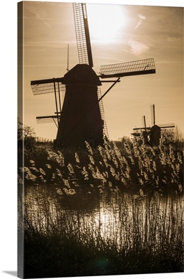 Netherlands, Kinderdijk, Traditional Dutch Windmills