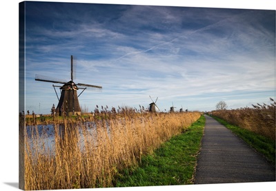 Netherlands, Kinderdijk, Traditional Dutch Windmills