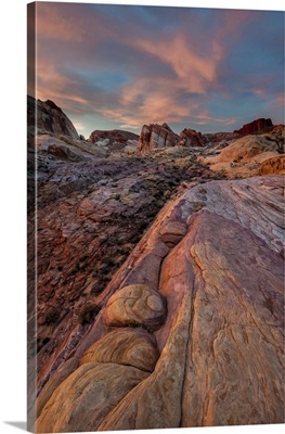Nevada, Valley of Fire State Park, White Dome Trail, sunset
