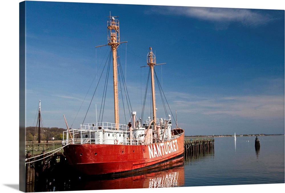 USA, New York, Cove Neck. Nantucket Lightship, Oyster Bay Harbor.