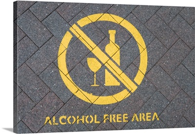 New Zealand, North Island, Raglan, sign for alchohol-free area