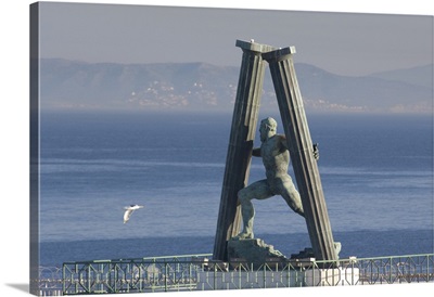 North Africa, Spanish Morocco, Ceuta. Pillars of Hercules sculpture